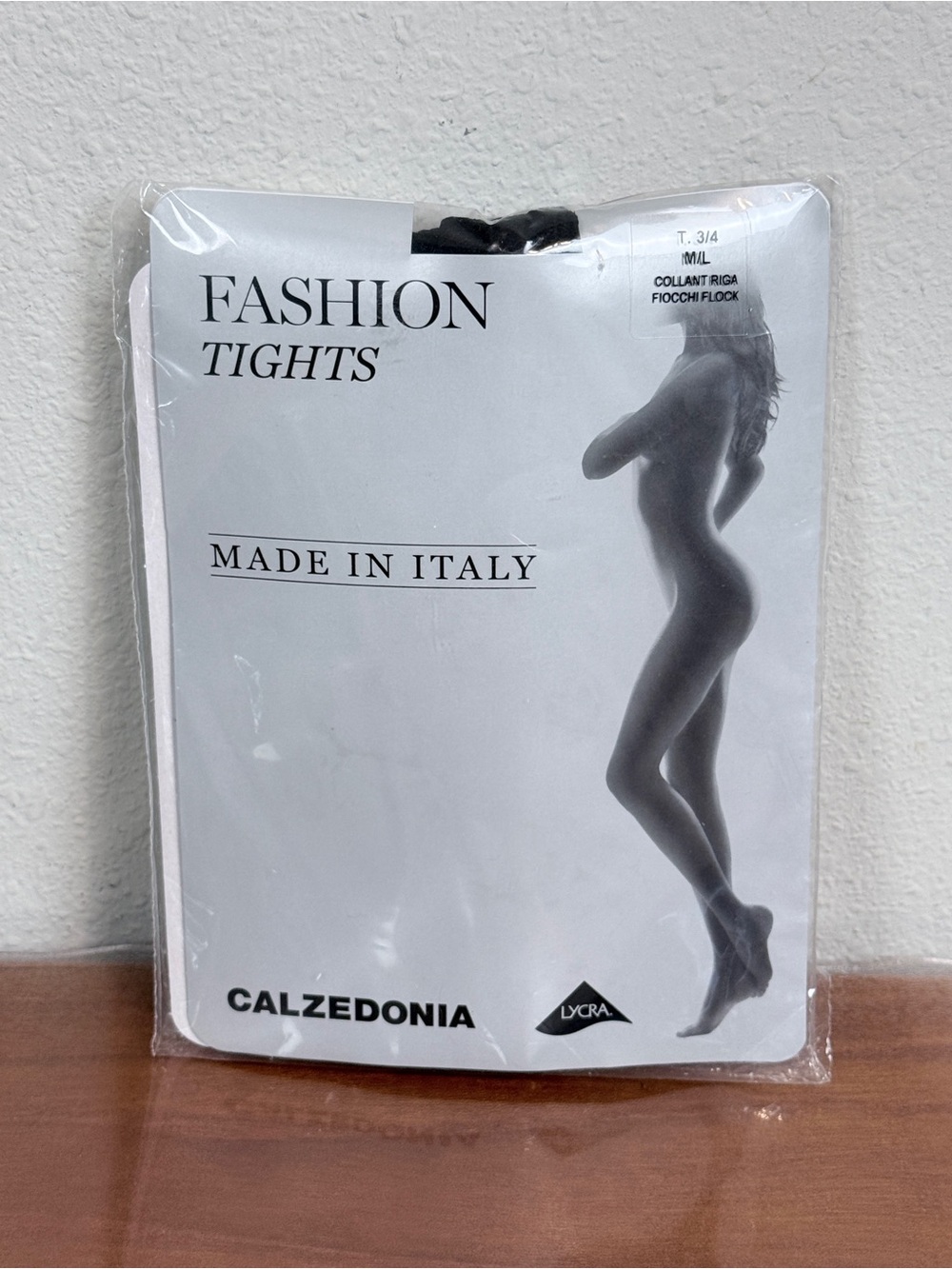 Calzedonia Black Sheer with Back Seams & Bows Tights M/L